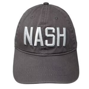 The Nash Collection Baseball Cap Gray White OS Embroidered Adjustable Hat